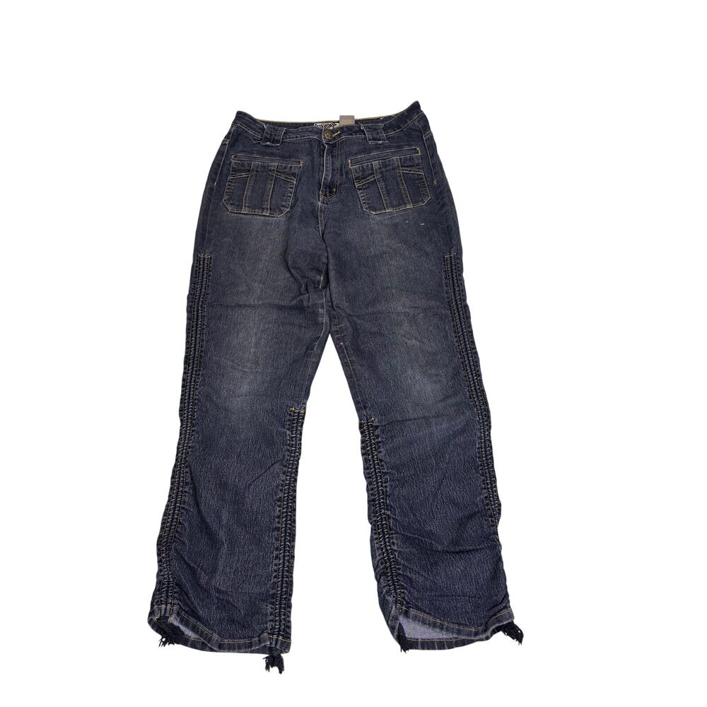 Y2K Grit Jeans Dark Wash Baggy Flare Denim